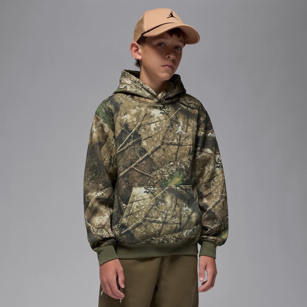 Jordan Kids' MVP Realtree Pullover Hoodie (Medium Olive, L)