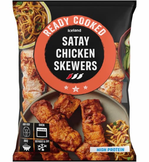 Iceland Ready Cooked Satay Chicken Skewers (340g)