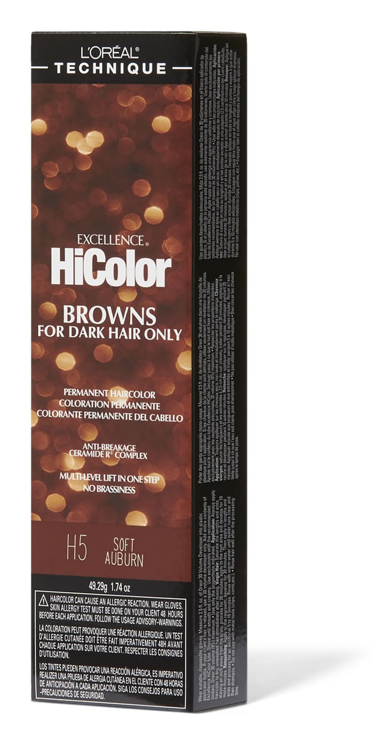 L'Oréal Hicolor Permanent Hair Color, Soft Auburn H5 (1.74 oz)