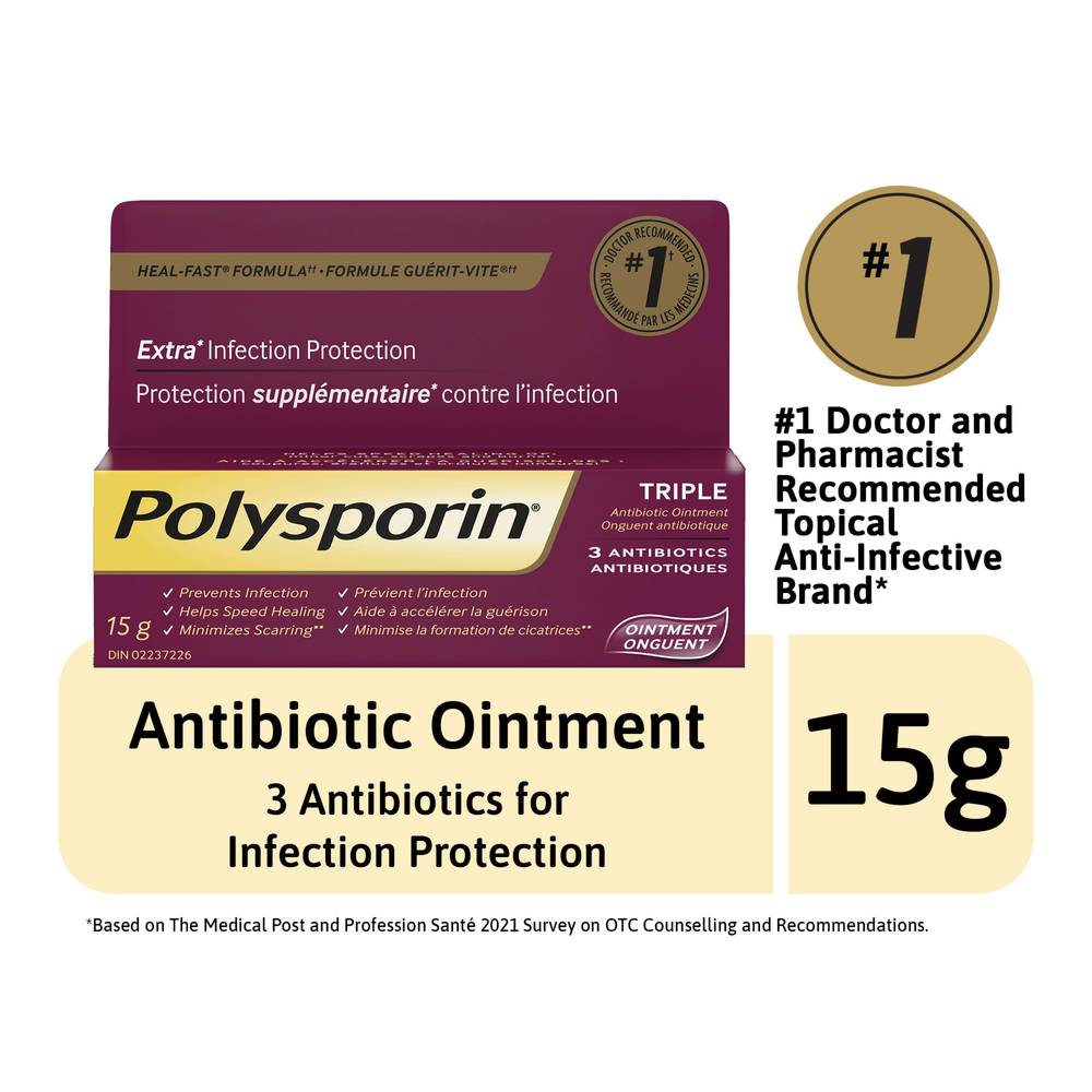 Polysporin Triple Antibiotic Ointment, (15 g)