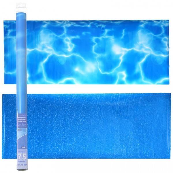 Penn Plax Double Sided Aquarium Background Blue Bubble/Tropical Reflections