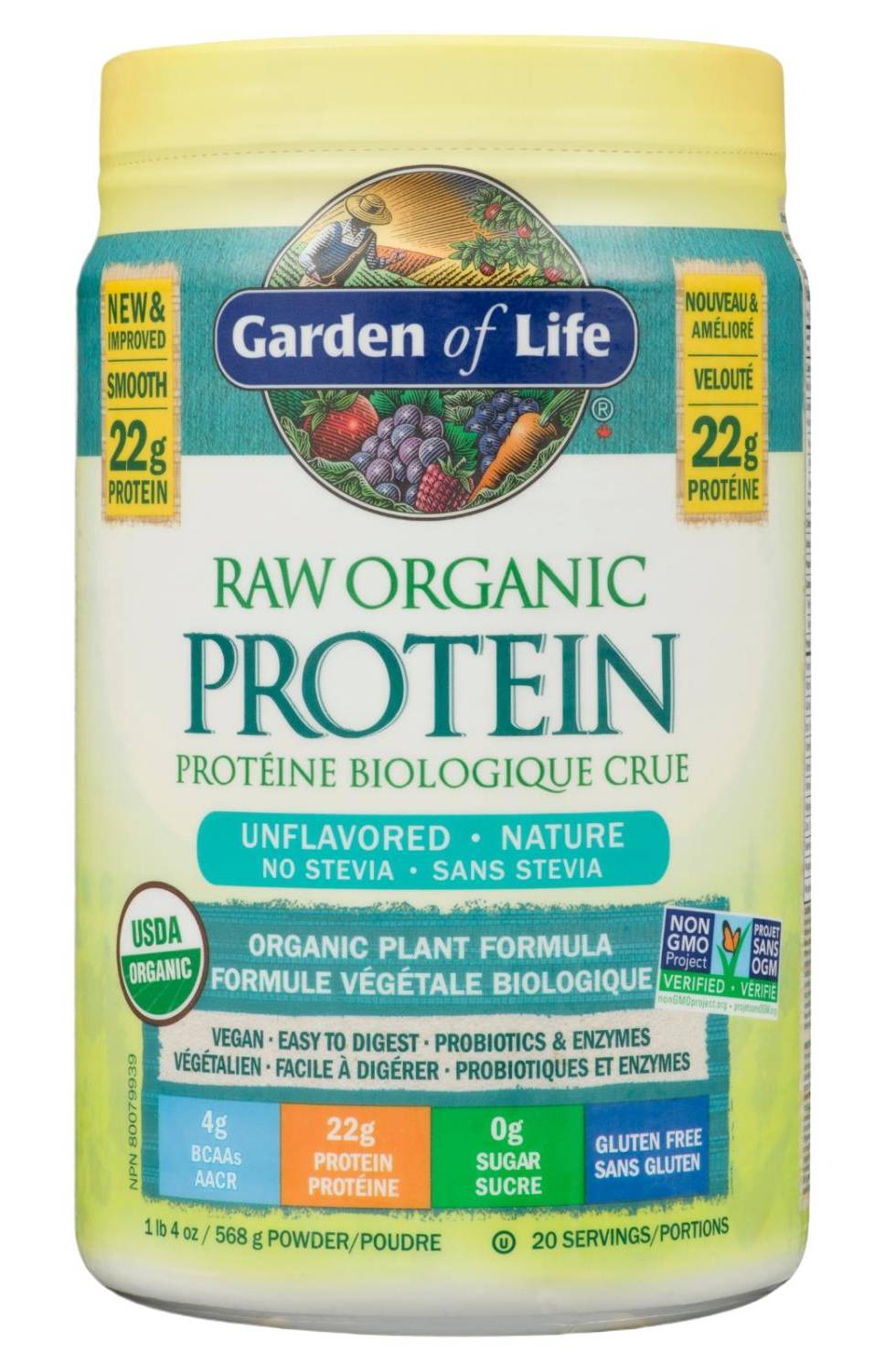 Garden of Life Unflavoured Protein Powder (568 g)