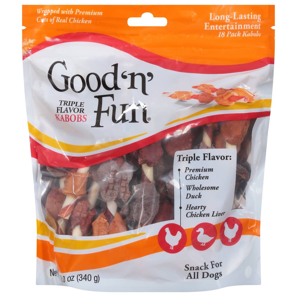 Good 'n' Fun Triple Flavor Kabobs Dog Treats (12 oz)