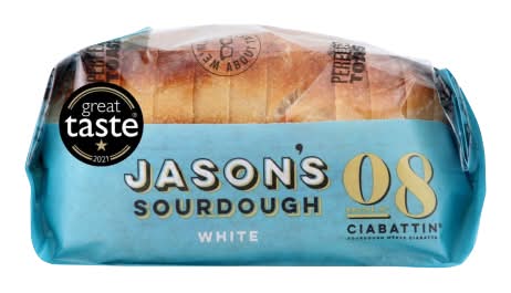 Jason's Recipe No 08 White Sourdough Ciabattin Bread (580g)