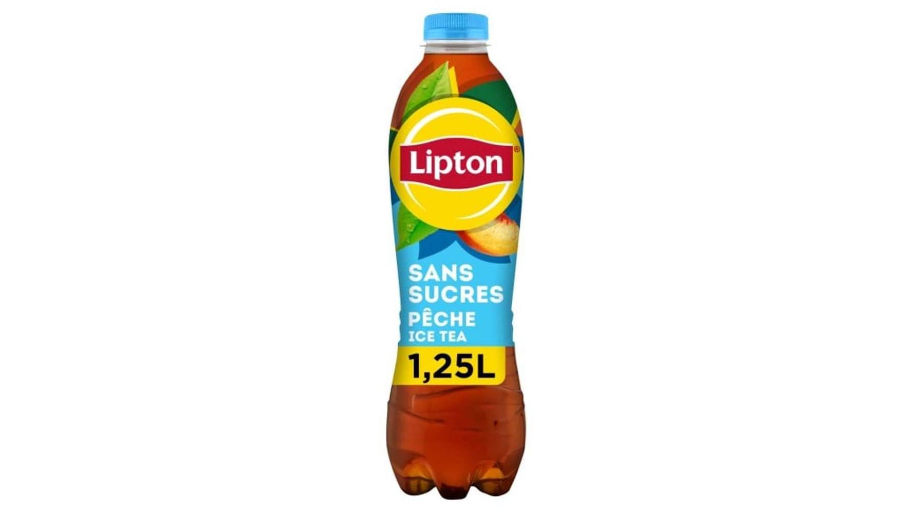 Lipton - Boisson au thé saveur pêche sans sucres (1250 ml)