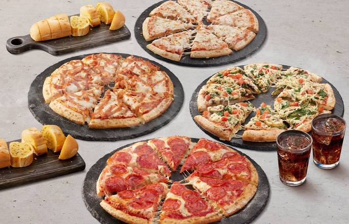 Party Bundle (4 Large Pizzas + 3 Sides)