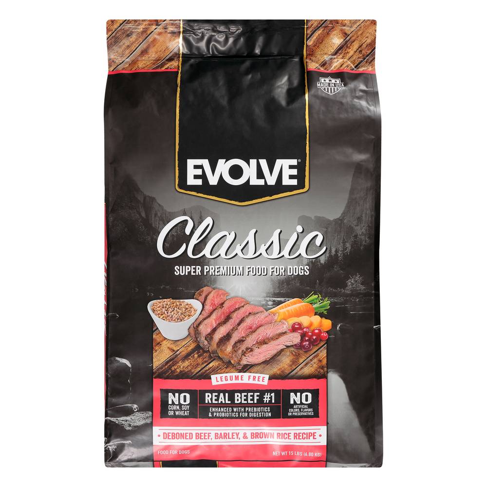 Evolve Classic Deboned Beef Barley & Brown Rice Dry Dog Food (15 lbs)