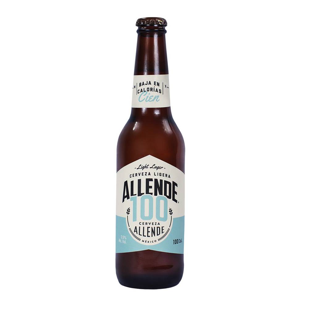 Allende cerveza 100 light lager (botella 355 ml)