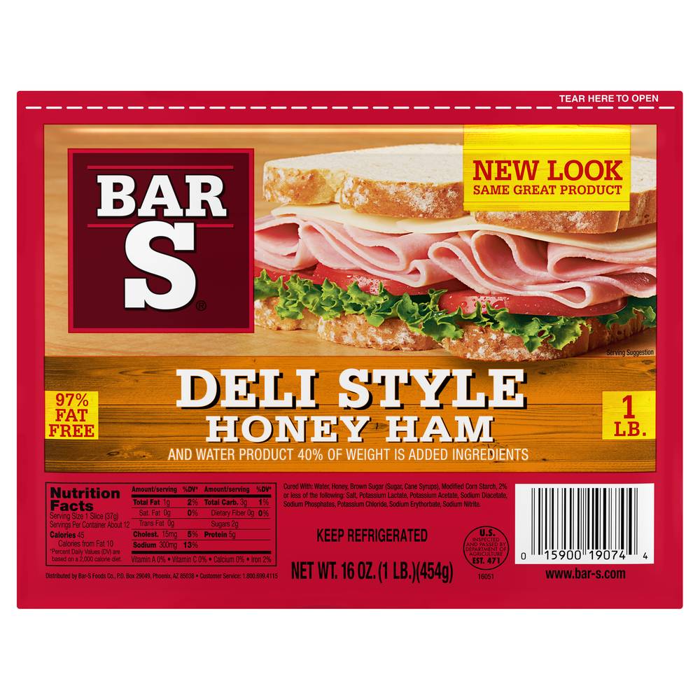 Bar-S Deli Style Honey Ham (1 lbs)