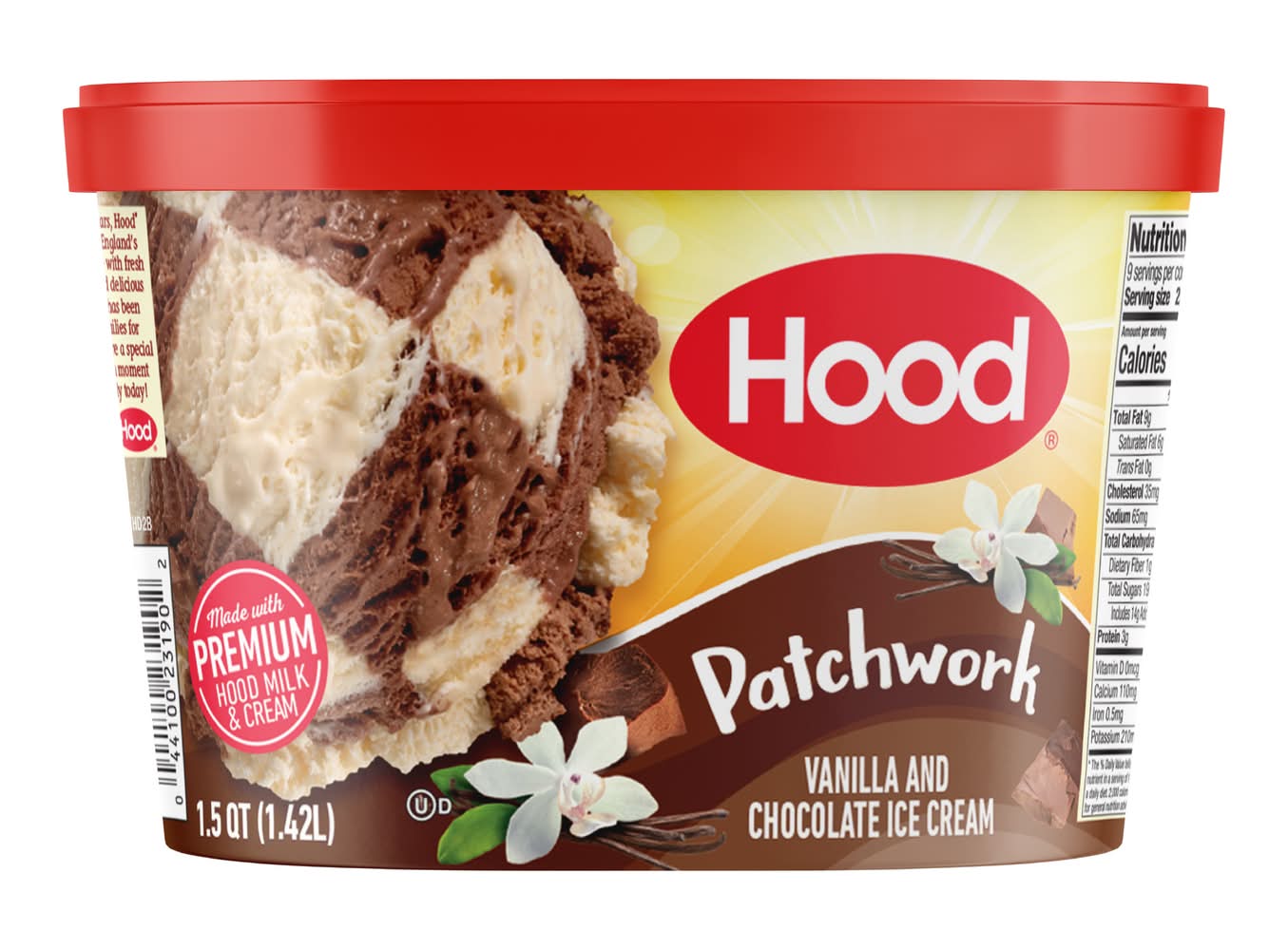 Hood Patchwork Ice Cream, Vanilla-Chocolate (50.1 oz)