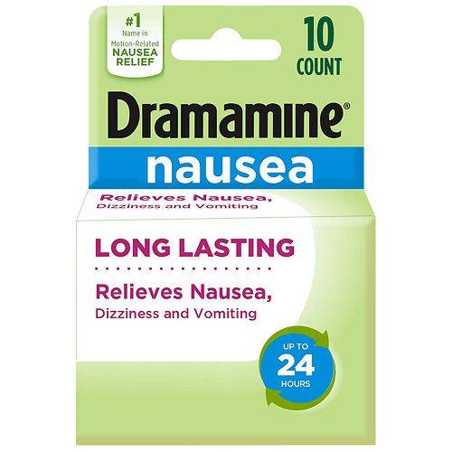 Dramamine Long Lasting Formula Nausea Relief Tablets - 10.0 ea