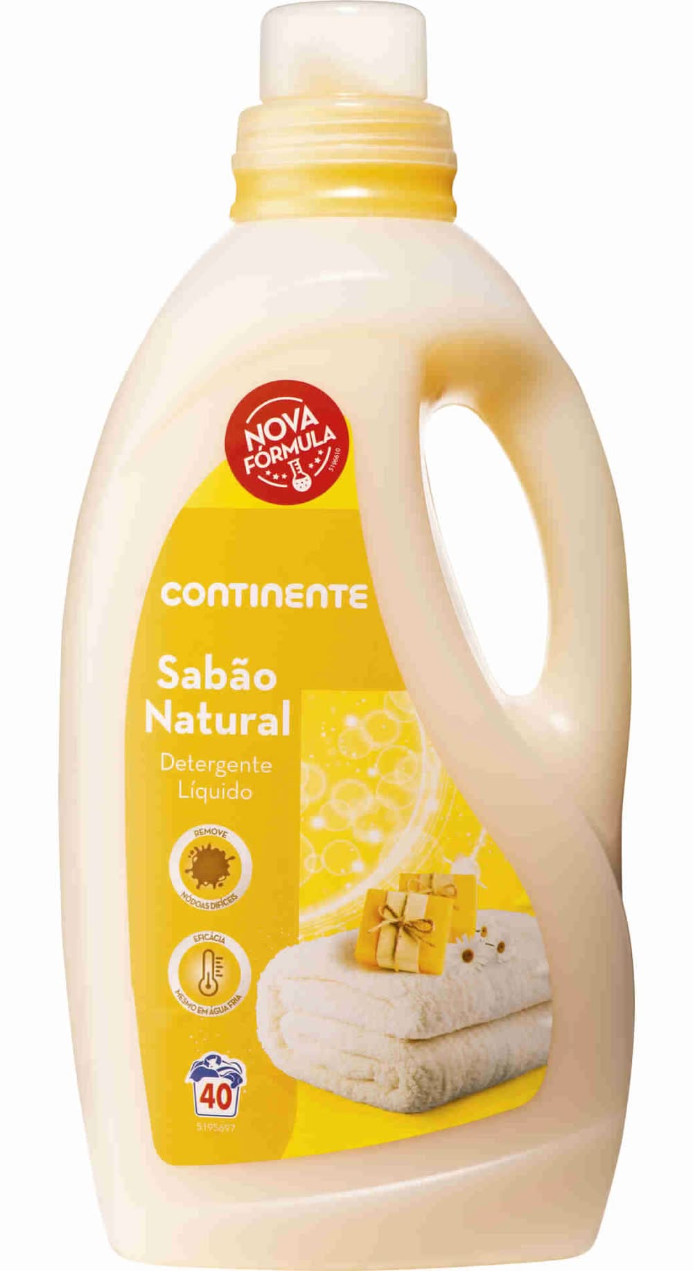 Detergente Máquina Roupa Líquido Sabão Natural Continente (40 doses)