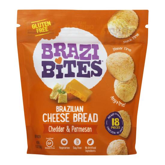 Brazi Bites Brazilian Cheese Bread Cheddar & Parmesan