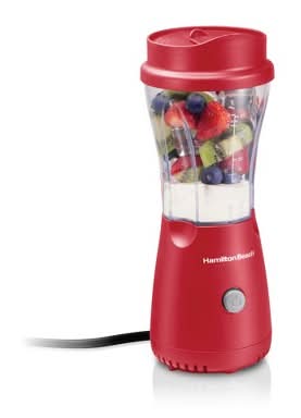 Hamilton Beach Personal Blender With Travel Lid, Red