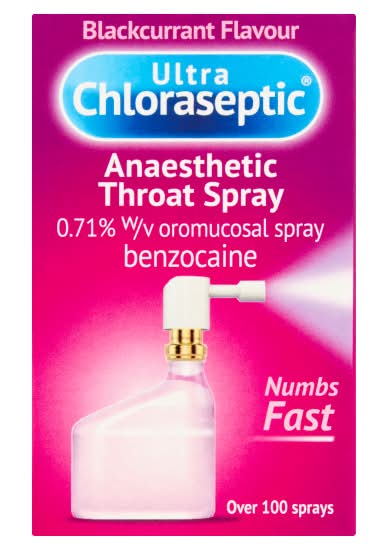 Ultra Chloraseptic Blackcurrant, Anaesthetic Throat Spray (15ml)