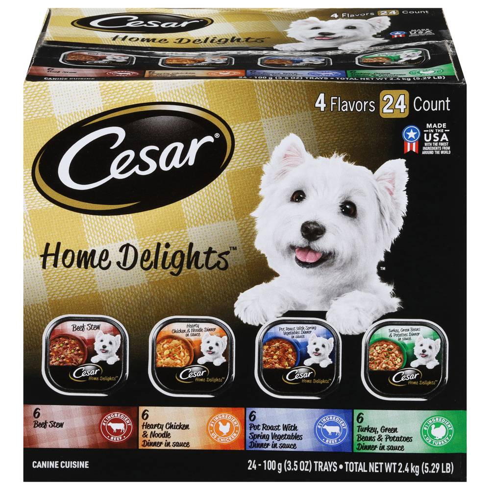 Cesar Home Delights Wet Dog Food, Assorted (2.4 kg, 24 ct)