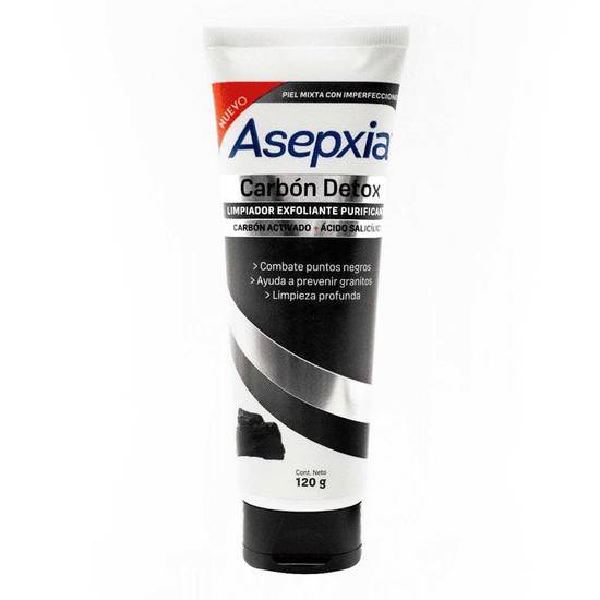 Asepxia carbón detox gel exfoliante purificante (tubo 120 g)