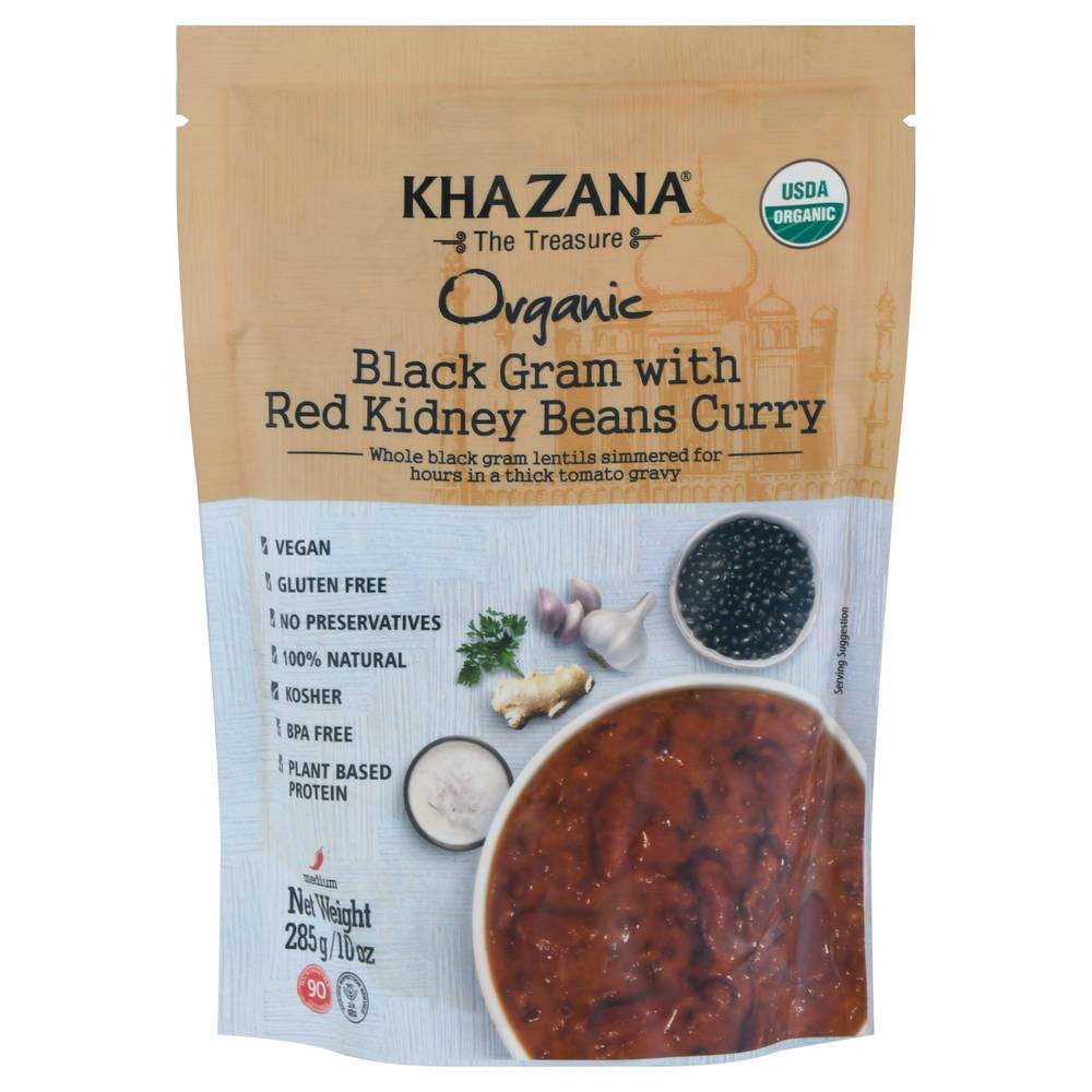 Khazana Medium Spicy Organic Black Gram With Kidney Beans Curry (10 oz)