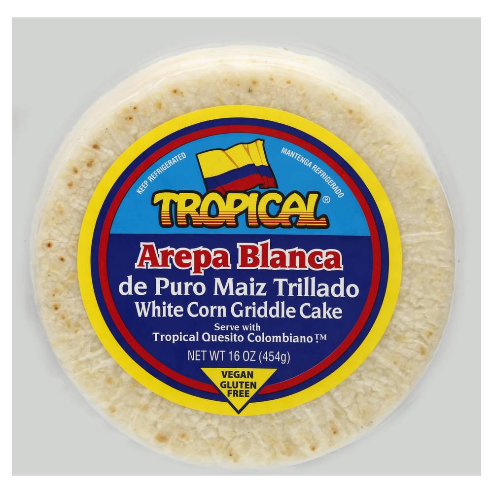 Tropical Arepa Gluten Free White Corn Griddle Cake With Cheese