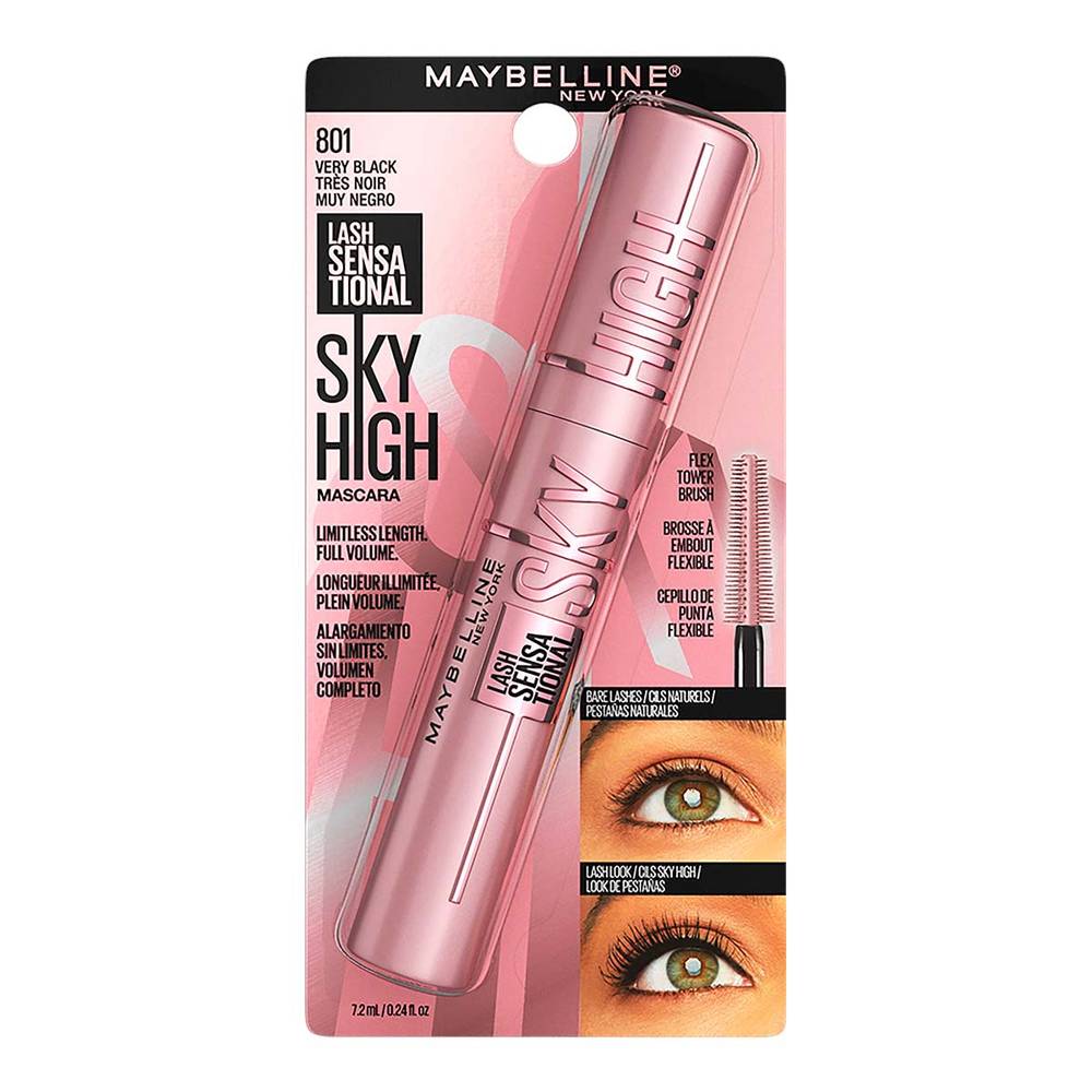 Maybelline · Lash sensational sky high máscara de pestañas, muy negro 801 (72 ml)