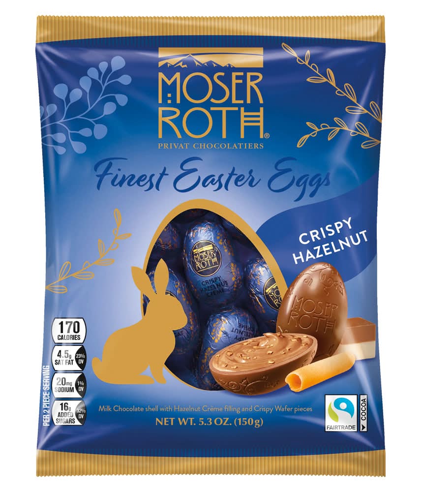 Moser Roth Privat Chocolatier Finest Easter Eggs, Crispy Hazelnut (5.3 oz)