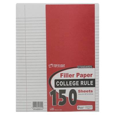 Top Flight Filler Paper College Rule 150 Sheets - Each