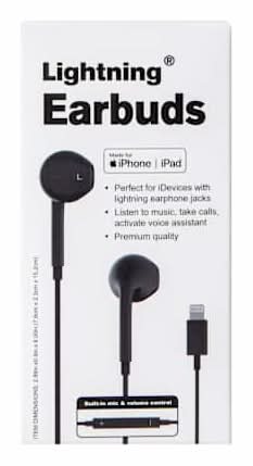 Lightning® Wired Earbuds For iPhone & iPad Black