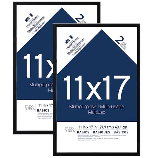 Studio Décor Basics Multipurpose Frames pack, 11x17 in, Black (2 ct)