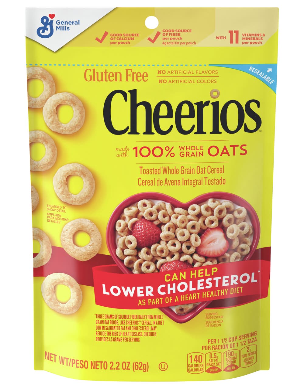 Cheerios Whole Grain Oats Gluten-Free Breakfast Cereal (2.2 oz)