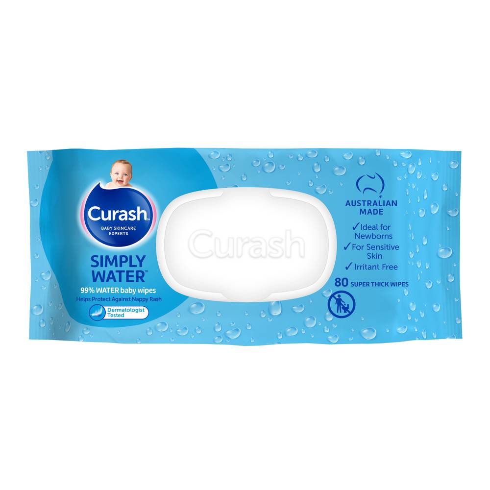 Curash Simply Water Baby Wipes 80 ct