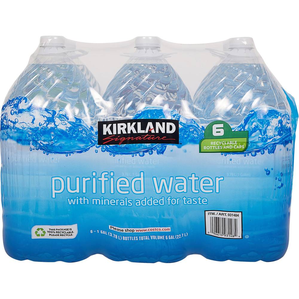 Kirkland Signature Purified Water, 1 gal, 6-count