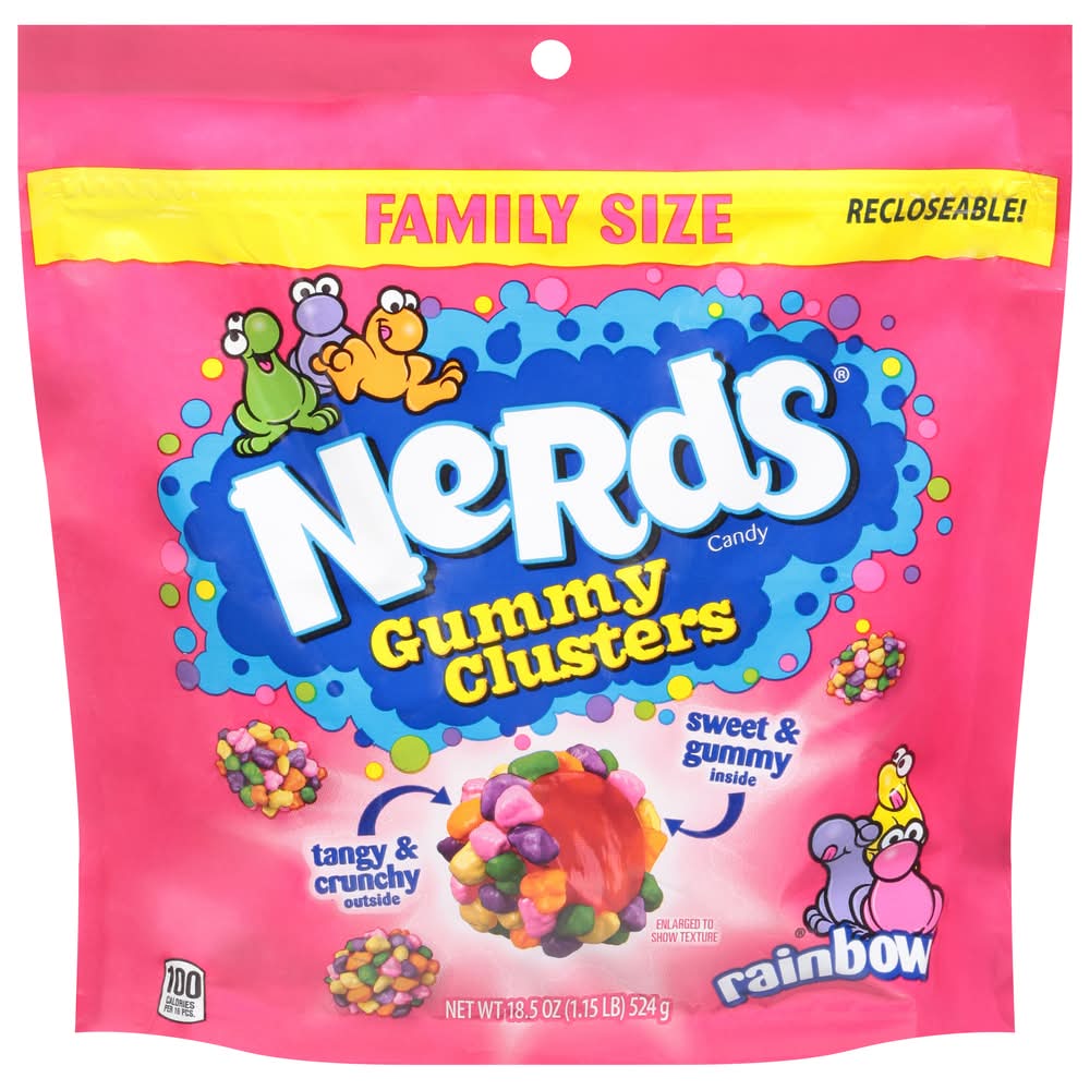 Nerds Family Size Gummy Clusters Candy, Rainbow (18.5 oz)