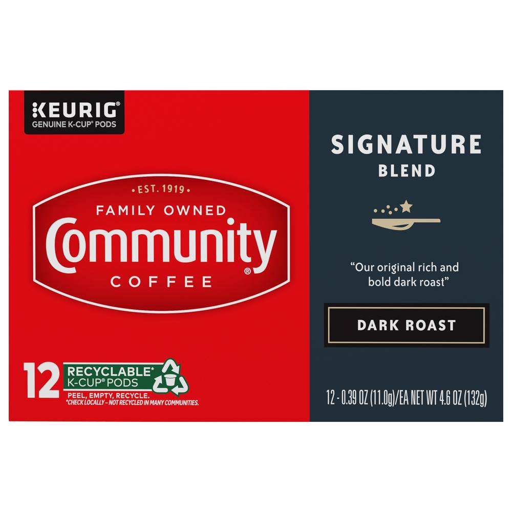 Community Signature Blend Dark Roast Coffee (12 ct, 0.39 oz)