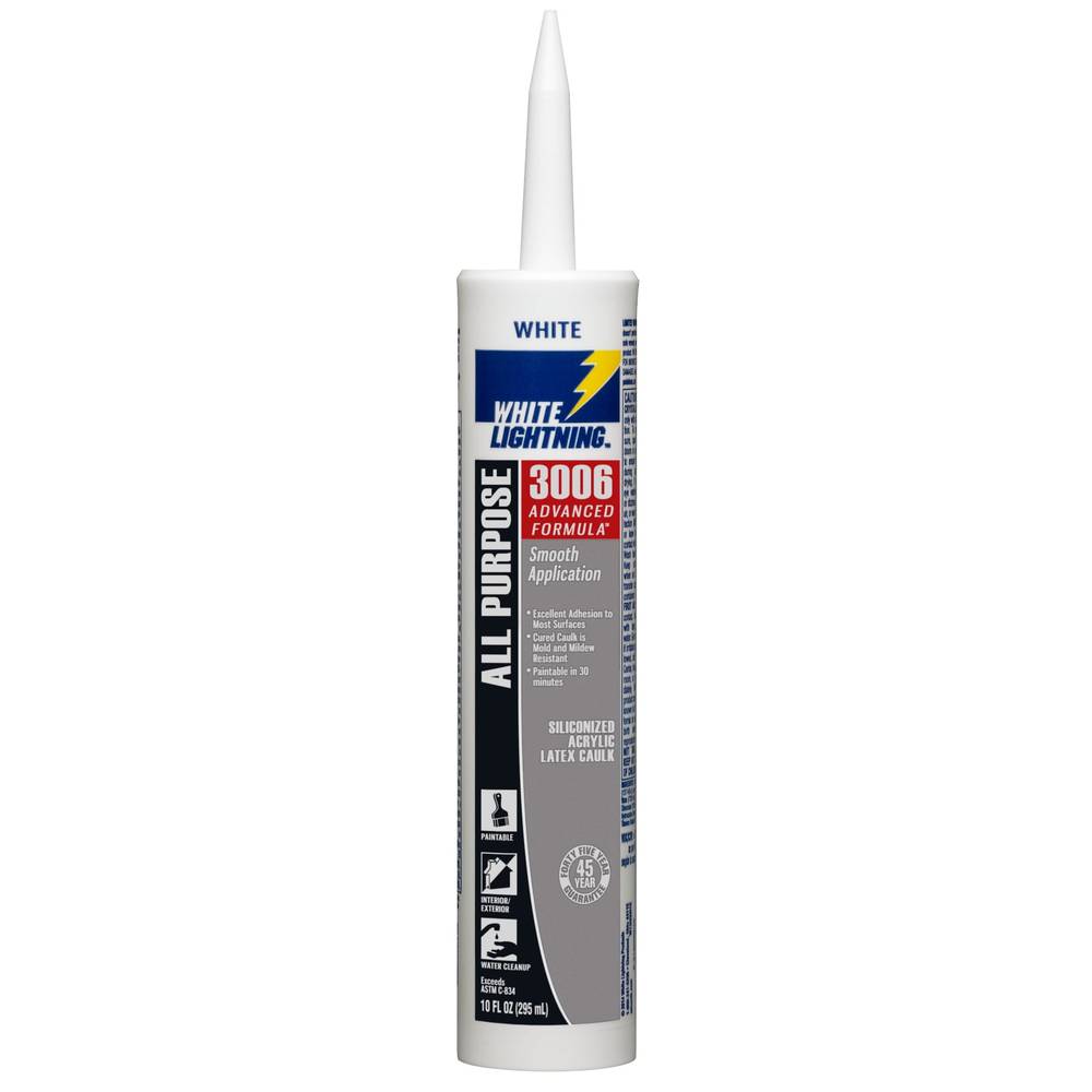 White Lightning 3006 Advanced Formula 10.1-oz Interior Paint and Trim White Paintable Latex Caulk | WL0030070