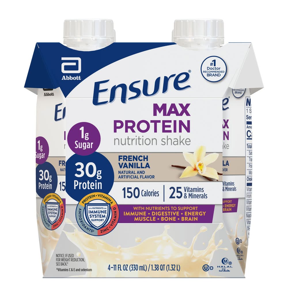 Ensure Max Protein French Vanilla Nutrition Shake (4 x 11 fl oz)