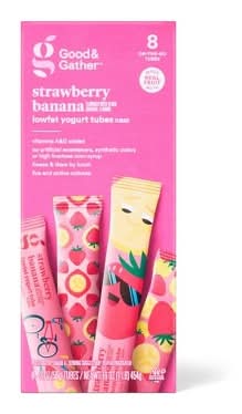 Good & Gather Low Fat Kids' Yogurt Tubes, Strawberry Banana (8 x 2 oz)