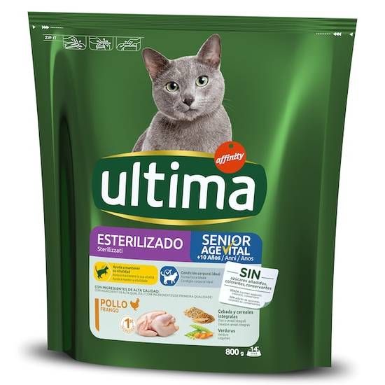 Alimento para gatos senior esterilizados Última bolsa 800 g