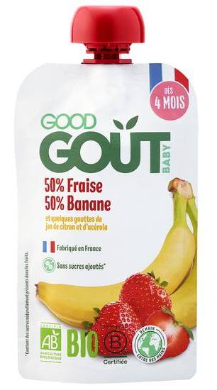 Good goût fraise banane purée de fruits pour bébé bio dès 4 mois
