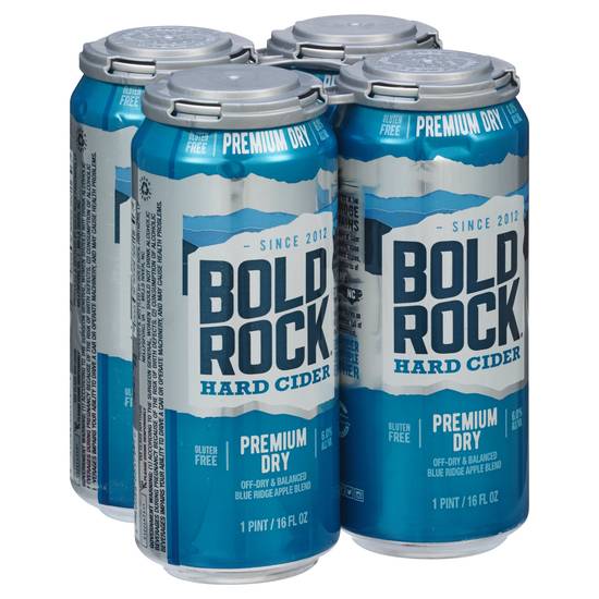 Bold Rock Premium Dry Hard Cider (4 ct, 16 fl oz)