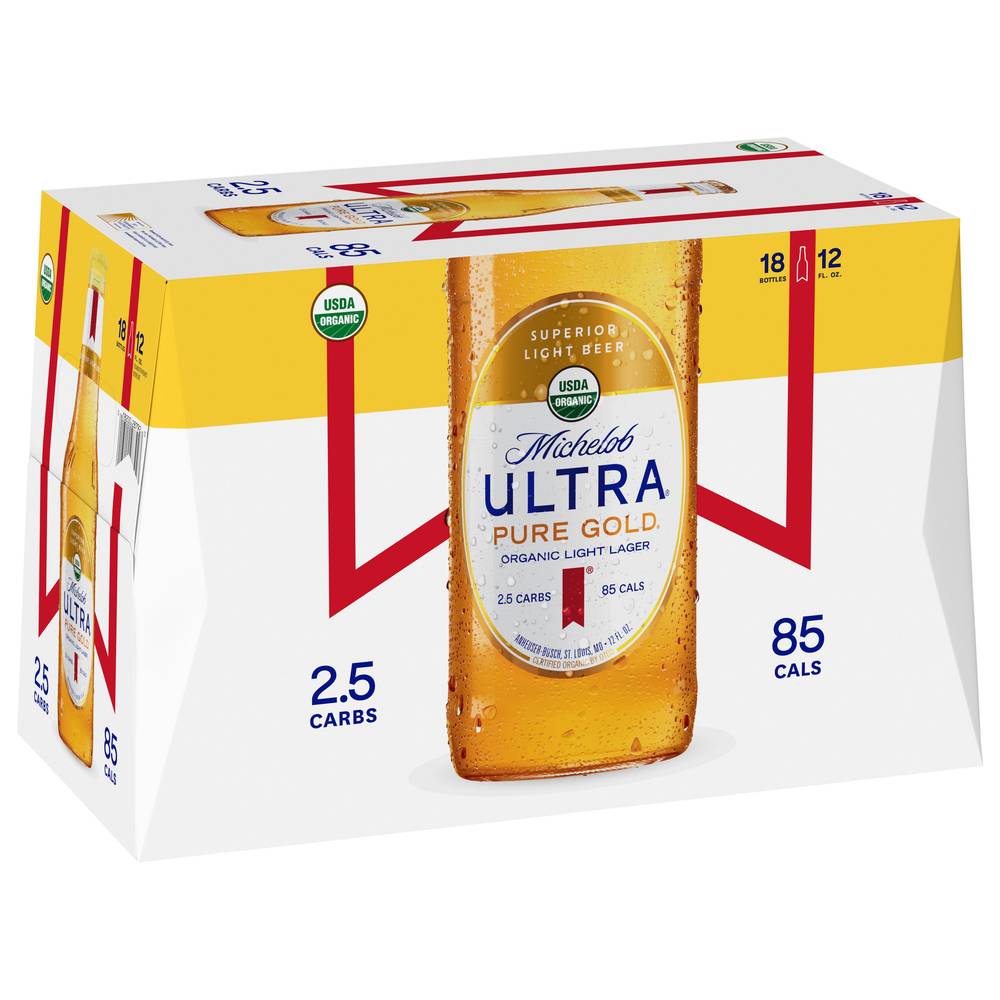 Michelob Ultra Pure Gold Domestic Organic Light Lager Beer (18 ct , 12 fl oz)