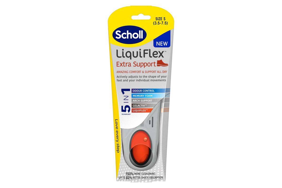 Scholl Liquiflex Extra Support Insoles 1 Pair Small