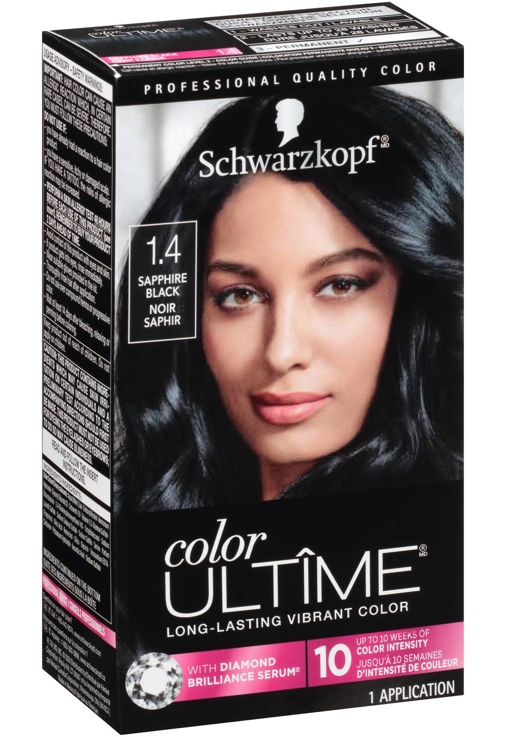 Schwarzkopf Long Lasting Hair Color, 1.4 Sapphire Black Noir Saphir