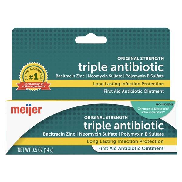 Meijer First Aid Triple Antibiotic Ointment, Treats Minor Cuts, Scrapes and Burns (0.5 oz)