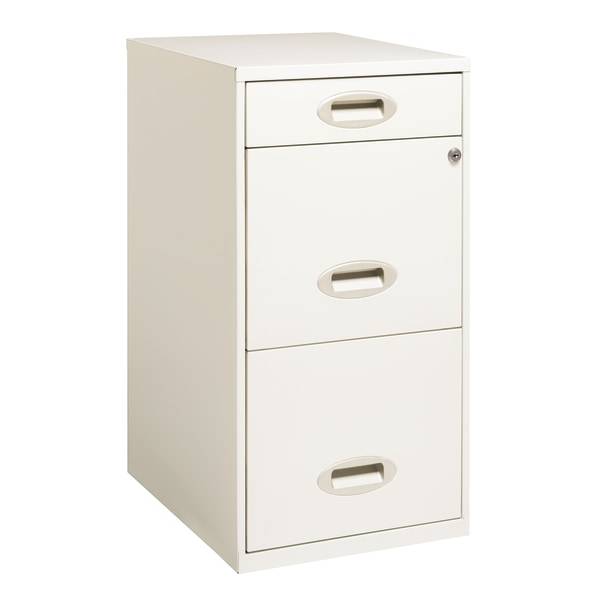 Realspace 18"d Vertical 3-drawer File Cabinet Pearl White