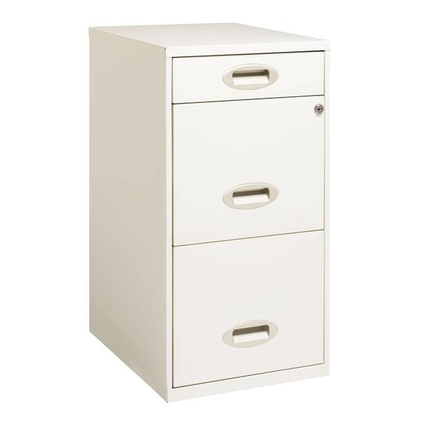 Realspace 18"D Vertical 3-drawer File Cabinet Pearl White