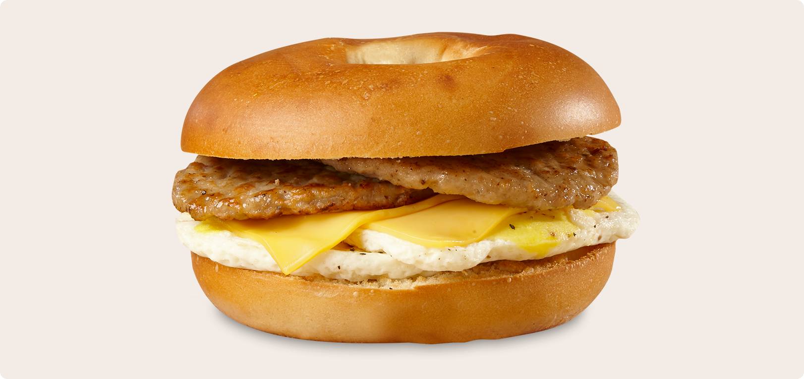 Sausage, Egg & Cheese on a Bagel