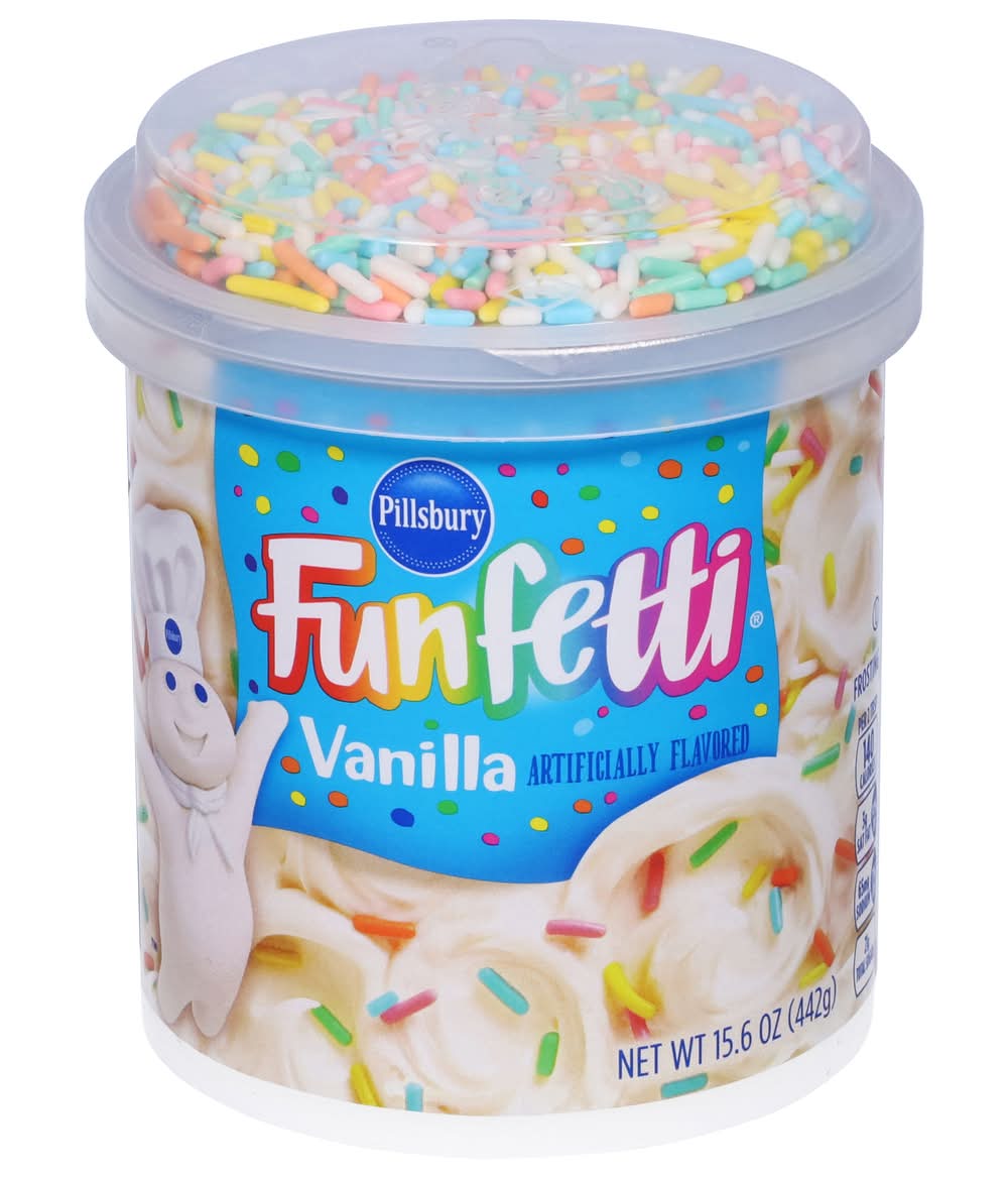 Pillsbury Funfetti Frosting, Vanilla (15.6 oz)