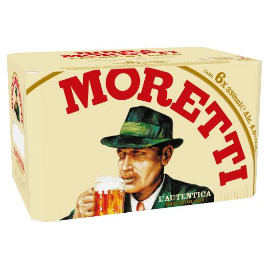 Birra Moretti Premium Lager Beer (6 x 330ml)