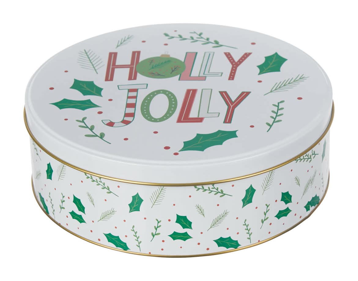 Christmas Round Tin Box Extra Large Assorted