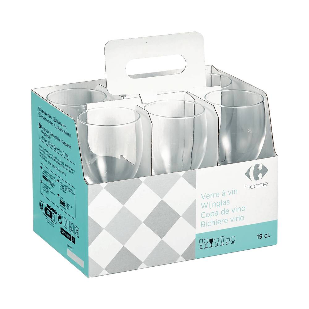 Carrefour Home - Verre à pied smart 19 cl (6 pièces)